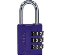 ABUS Candado 144/30 - Candado de Combinación con 3 Dígitos, Color Lila | Cierre de aluminio macizo ligero y anticorrosivo, ideal para taquillas de gimnasio, maletas y equipaje, seguridad nivel 3
