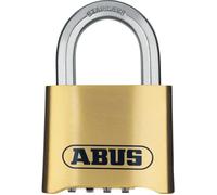 Abus Candado combinado 180IB/50 B/DFNLI, Cuerpo de latón forjado, Arco de acero inoxidable, Código numérico de cuatro dígitos