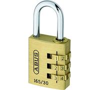 ABUS Candado con combinación numérica 165/30 - Candado de latón - Con código numérico ajustable individualmente - Candado para maletas/taquillas - Nivel de seguridad ABUS 4