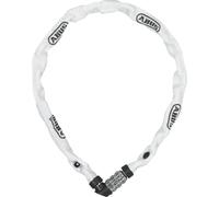 ABUS Candado de cadena 1200 Web, 60 cm, Blanco | Candado bicicleta, nivel seguridad 3, código numérico, acero especial, funda textil, protege pintura