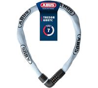 ABUS Candado de cadena Tresor 6807C - Candado con código numérico con perno de 360°, cadena de acero de 7 mm de grosor, código numérico de 4 dígitos, Candado para bicicleta, Longitud 110 cm, azul