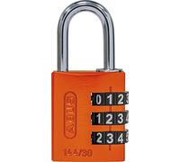 ABUS Candado de Combinación 144/30 - Aluminio Ligero, 3 Dígitos, Naranja | Cerradura de seguridad con números grandes legibles, cuerpo anticorrosión anodizado y arco con resorte para uso fácil.
