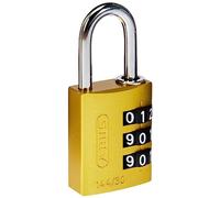 ABUS Candado de combinación de aluminio 144/30 amarillo con números grandes, 80792