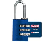 ABUS Candado de combinación 145/20 azul - Candado para maletas, taquillas y mucho más. - Candado de aluminio - código numérico ajustable individualmente - nivel de seguridad 3