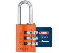 ABUS Candado de combinación 145/20 naranja - candado para maletas, taquillas y mucho más - candado de aluminio - código numérico personalizable - nivel de seguridad ABUS 3