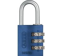 ABUS Candado de combinación 145/30 azul - Candado para maletas, taquillas y mucho más. - Candado de aluminio - código numérico ajustable individualmente - nivel de seguridad 3