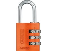 ABUS Candado de combinación 145/30 Naranja - Candado para maletas, taquillas y mucho más. - Candado de aluminio - código numérico ajustable individualmente - nivel de seguridad 3