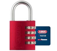 ABUS Candado 145/40 – Aluminio, combinación 4 dígitos, 40 mm – Rojo