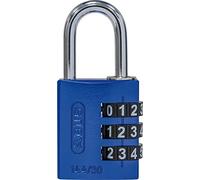 ABUS Candado de Combinación 1501 - Números Grandes, Azul, 30 mm | Cuerpo de aluminio macizo anodizado, 3 dígitos personalizables, ruedas plástico anticorrosión, arco con resorte