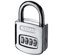 ABUS Candado de Combinación 160/50 - Código Numérico, Arco de Acero | Cuerpo cromado brillante, código de 4 dígitos personalizable, doble bloqueo del arco - nivel de seguridad 6 - 211 g