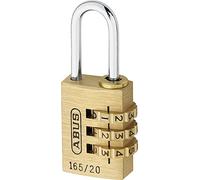 ABUS Candado de combinación 165/20 - Candado de latón - con código numérico ajustable individualmente - Candado de maleta/cerradura de casillero - ABUS Security Nivel 3