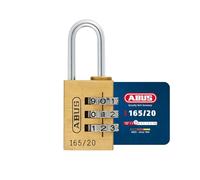 ABUS Candado de combinación 165/20 - Candado de latón - con código numérico ajustable individualmente - Candado de maleta/cerradura de casillero - ABUS Security Nivel 3