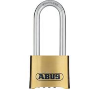 ABUS Candado de combinación 180IB/50HB63 - Acero inoxidable, Arco alto | Cerradura de latón resistente a la intemperie con código de 4 dígitos para exteriores y ambientes húmedos, nivel 5 ABUS