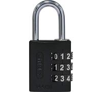 ABUS Candado de combinación de aluminio 144/30 negro con números grandes, 80797