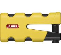 ABUS Bloqueo de disco de freno Granit Sledg 77 grip amarillo - Bloqueo de motocicleta con cilindro XPlus seguro y cable recordatorio - Nivel de seguridad 17 - Amarillo