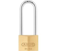 ABUS Candado de latón 65/50HB80 con arco alto - candado para sótanos, taquillas y mucho más - cuerpo del candado de latón - arco de acero endurecido - nivel de seguridad ABUS 6