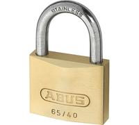 ABUS Candado de Latón 65IB/40 - Arco de Acero Inoxidable, 40 mm | Cuerpo de latón resistente a la corrosión - Arco endurecido - Dimensiones: 40 x 62 x 15 mm - Incluye blíster