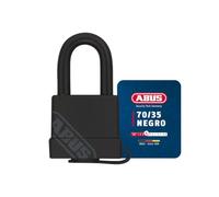 ABUS Candado de latón 70/35 - resistente a la intemperie - cuerpo del candado de latón - carcasa de plástico resistente a los golpes - nivel de seguridad 5