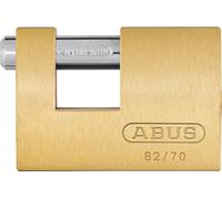 ABUS Candado de latón 82/70 - Candado monobloque para rejas enrollables, máquinas expendedoras, contenedores y mucho más. - Cerrojo de acero templado - Nivel de seguridad 6