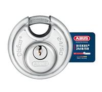 ABUS Candado Diskus 24IB/50 de Acero Inoxidable - Seguridad Nivel 7 | Protección 360° contra corrosión, arco y cuerpo en acero inoxidable, apto para climas adversos y zonas marítimas