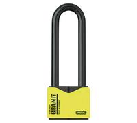 ABUS Candado Granit 37/55HB100 con arco alto - para uso en exteriores - de acero especial endurecido - llave con luz LED - nivel de seguridad 10 - negro/amarillo
