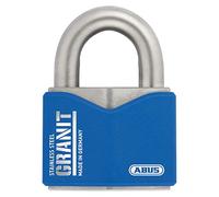 ABUS Candado Granit 37ST/55 - Acero Inoxidable, Nivel 10, Alta Seguridad | Resistente a la corrosión con cilindro de disco Plus, incluye doble cierre de aro y dimensiones de 62 x 85 x 30 mm