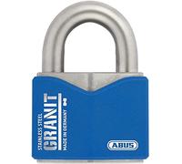 ABUS Candado Granit 37ST/55#SZP de acero inoxidable - para su uso en exteriores - con tarjeta de seguridad y cilindro de disco ABUS-Plus - nivel de seguridad ABUS 10 - azul/negro