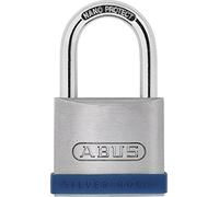ABUS Candado Silver Rock 5/45 de Zinc - Nivel de Seguridad 6 | Cuerpo de cerradura de zinc, grillete de acero endurecido con NanoProtect - Cilindro de 5 pines - Cerradura de sótano - Azul