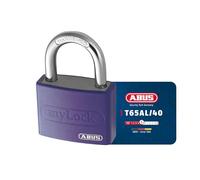 ABUS Candado T65AL/40 myLOCK - Aluminio, Escribible, Lila | Cuerpo de aluminio macizo escribible con rotulador - Arco acero templado Nano Protect - Nivel seguridad 5 - 43 mm