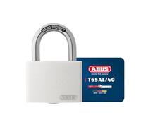 ABUS Candado T65AL/40 myLOCK - Aluminio, Escribible, Nivel 5 | Cuerpo de aluminio macizo escribible con rotulador - arco de acero templado Nano Protect - cierre automático sin llave