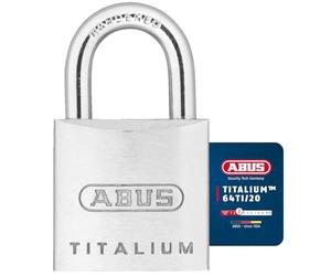 ABUS Candado Titalium 64TI/20 - juego de 2, llaves iguales - cuerpo de cerradura de aluminio especial - grillete de acero endurecido - ABUS -Nivel de seguridad 3 - plata