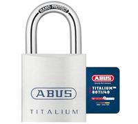 ABUS Candado Titalium 80TI/40 - Aluminio Ligero, Seguridad Nivel 6 | Cuerpo macizo ultraligero, arco de acero endurecido, cilindro 6 pines, cierre automático, 40 mm, incluye 2 llaves