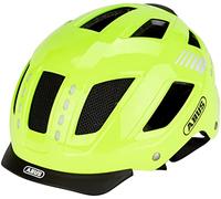 Casco bicicleta con luces Abus Hyban 2.0 LED ( Amarillo flúor Signal Yellow Shiny / M )