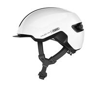 ABUS Casco de Bicicleta HUD-Y con Luz Trasera, Shiny White, L