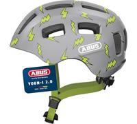 ABUS Casco de Bicicleta Youn-I 2.0, Gris con Patrón Rayo, Talla S