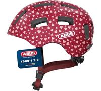ABUS Casco de Bicicleta Youn-I 2.0, Rojo con Corazones, Talla S
