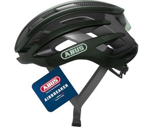 ABUS Casco de ciclismo de carretera AirBreaker - casco de ciclismo de alta gama para ciclismo profesional - para adolescentes y adultos - casco para hombre y mujer - verde, talla M