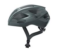 ABUS Casco de ciclismo de carretera Macator - casco de ciclismo deportivo para principiantes - también para usuarios con coleta - para hombres y mujeres - gris brillante, talla M