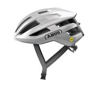 ABUS Casco de ciclismo de carretera PowerDome - Casco de ciclismo ligero con sistema de ventilación inteligente y perfil aerodinámico - Made in Italy - para hombre y mujer - Plata, talla M