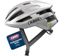 ABUS Casco de ciclismo de carretera PowerDome - Casco de ciclismo ligero con sistema de ventilación inteligente y perfil aerodinámico - Made in Italy - para hombre y mujer - Plata, talla M
