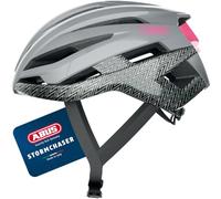 ABUS Casco de Ciclismo de Carretera StormChaser, Gris/Rosa, Talla L