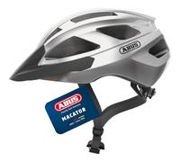 ABUS Casco de Ciclismo Macator, Plateado, Talla L