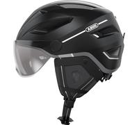 ABUS casco de ciudad Pedelec 2.0 ACE - casco de bicicleta con luz trasera, visera, cubierta para la lluvia, protección para las orejas - para hombres y mujeres