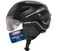ABUS Casco de Ciudad Pedelec 2.0 Ace - Casco de Bicicleta con luz Trasera, Visera, Cubierta para la Lluvia, protección para Las Orejas - para Hombres y Mujeres