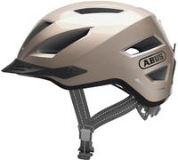 ABUS casco de ciudad Pedelec 2.0 - casco de bicicleta con luz trasera y protector de lluvia - para tráfico urbano - mujer hombre - dorado, talla S, dorado (oro champán), S (51-55 cm)