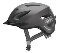ABUS casco de ciudad Pedelec 2.0 - casco de bicicleta con luz trasera y protector de lluvia - para tráfico urbano - mujer hombre - gris oscuro, talla L, gris oscuro (titanio), L (56-62 cm)