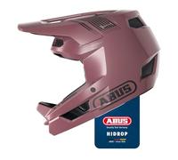 ABUS Casco Downhill HiDrop, Casco Integral, Blush Red, Talla L | Casco de ciclismo certificado ASTM con carcasa ABS para MTB, Downhill, Enduro y Bikepark, adultos y jóvenes