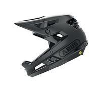 ABUS Casco Fullface AirDrop MIPS QUIN - MTB: Descenso, Freeride y Enduro - Casco de bicicleta de montaña con detección de caídas y ventilación optimizada - para adultos, negro, talla L/XL