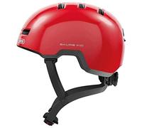 ABUS Casco infantil Skurb Kid - casco de bicicleta robusto en look skater con espacio para una coleta y varios diseños - para niñas y niños - rojo brillante, talla S