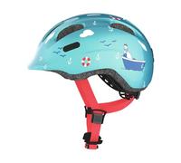 ABUS Casco infantil Smiley 2.0 - Casco de bicicleta robusto para niñas y niños - Azul con motivos náuticos, talla M, Turquoise Sailor